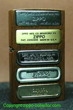 Bottom Stamps on a wodden Zippo
